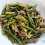 Chinese Stir Fried Green Beans with Pork and Asparagus