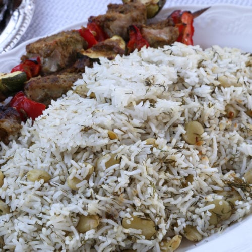 persian steamed rice with dill and lima beans is Today's Delight