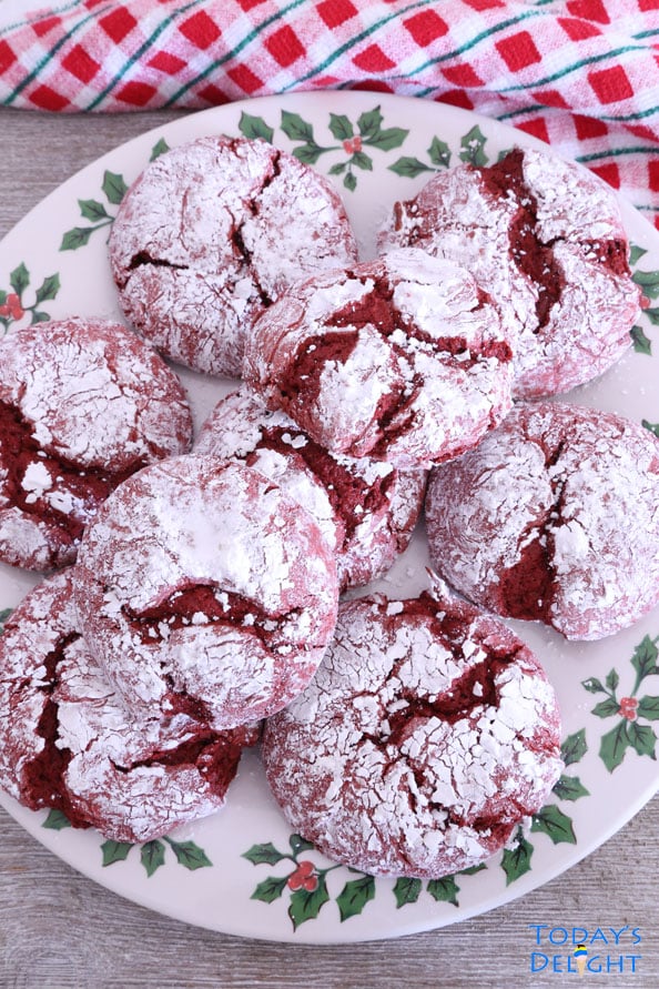Easy Red Velvet Crinkle Cookies Recipe using Cake Mix is Today's Delight