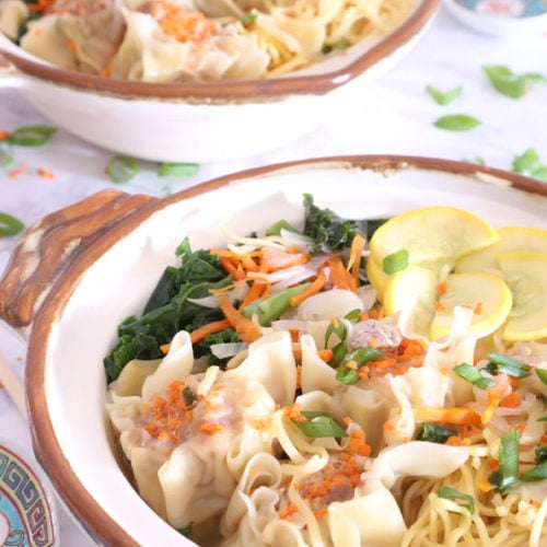 Homemade wonton noodle soup is Today's Delight