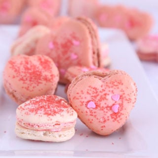 Heart Macarons filled with Strawberry Buttercream is Today's Delight.