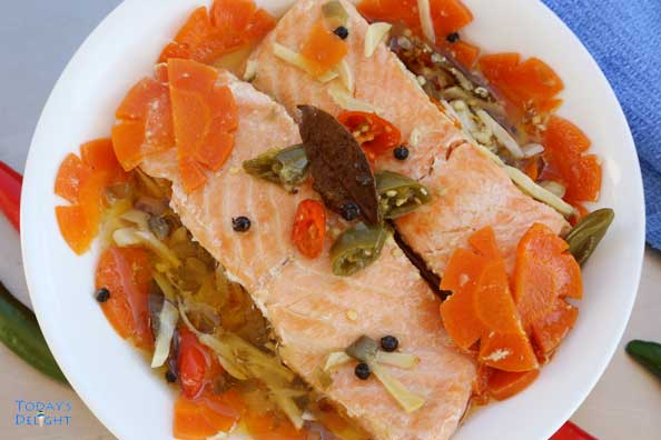 mediterranean style salmon in olive oil like Spanish sardines is Today's Delight
