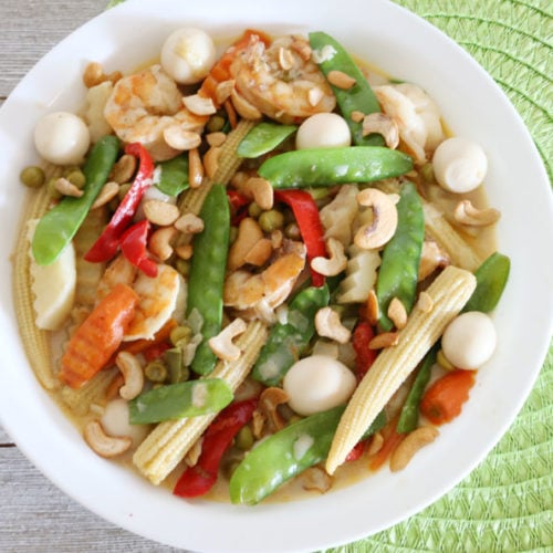 Shrimp with Quail Eggs Recipe with vegetable in creamy butter sauce is Today's Delight