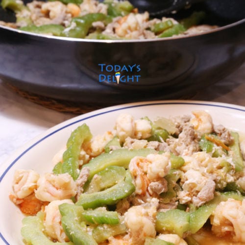 Ginisang Ampalaya with Pork, Shrimp and Egg is healthy dish and it is Today's Delight