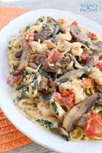 Shrimp Linguine with Spinach and Mussel is Today's Delight