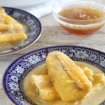 Banana Plantain in Butter Rum Cinnamon Brown Sugar Syrup is Today's Delight
