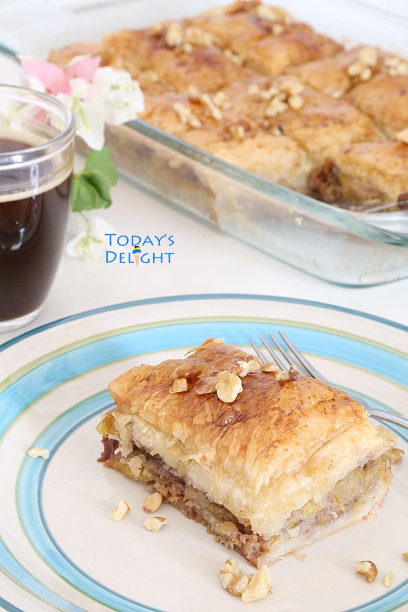 A slice of Plantain Baklava