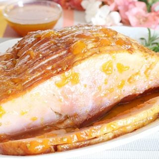 Carve Ham with Apricot Rosemary and Brown Sugar Glaze