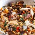 Spanish Seafood Stew in Cooking Pan is Today's Delight