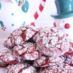 Red Velvet Candy Cane Crinkle Cookies is Today's Delight
