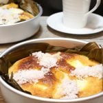 2 pans of Bibingka, a Filipino baked rice cake.