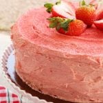 Fresh Strawberry Cake with Freeze-Dried Strawberry Buttercream is Today's Delight.