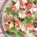 Refreshing Watermelon Cucumber Feta Salad is Today's Delight.
