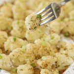 Easy Roasted Garlic Cauliflower is a health snack.