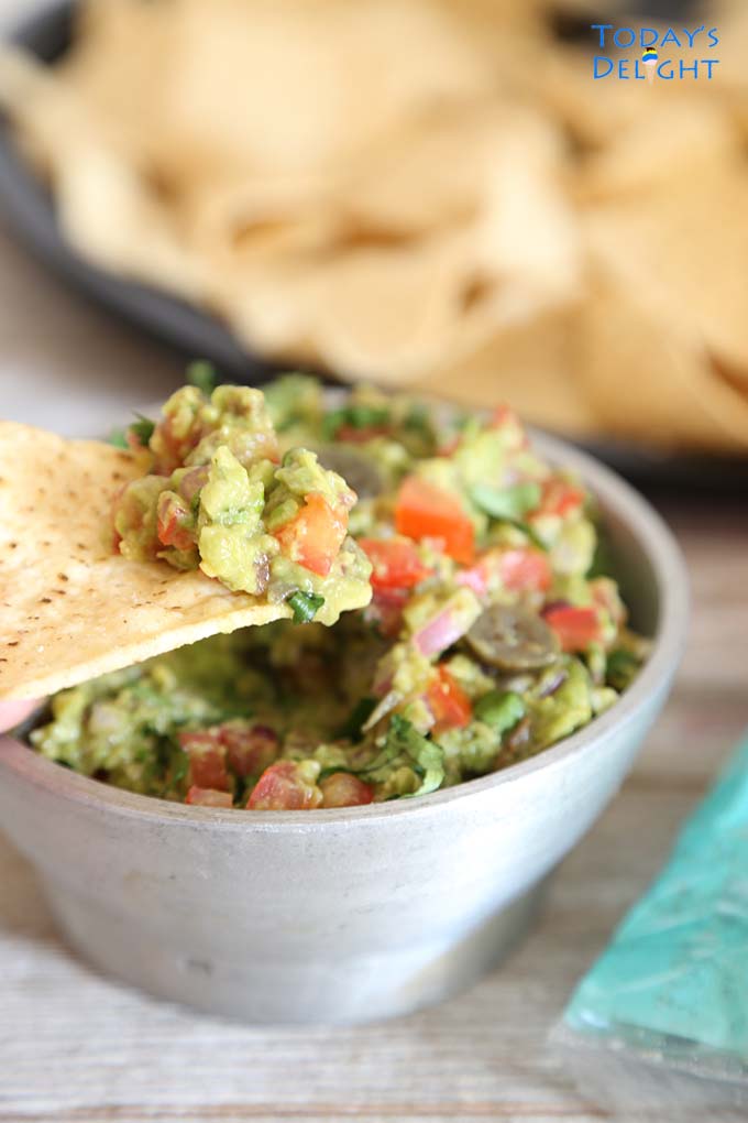 Best ever guacamole dip for tortilla chips.