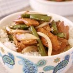 A bowl of Panda Express String Bean Chicken Breast Copycat is Today's Delight.