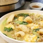Instant Pot Ginisang Munggo with Shrimp (Mung Bean Soup) in bowl is Today's Delight.