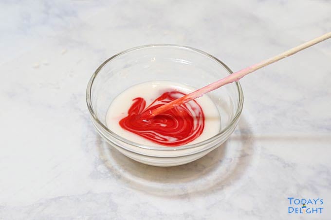 Icing with red gel coloring.