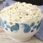 Homemade mashed potatoes in a bowl.